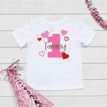 Load image into Gallery viewer, Hearts One Birthday T-Shirt