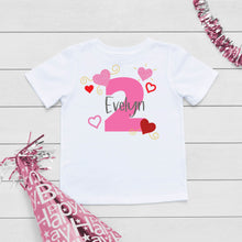 Load image into Gallery viewer, Hearts Two Birthday T-Shirt