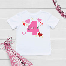 Load image into Gallery viewer, Hearts Four Birthday T-Shirt