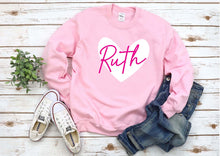 Load image into Gallery viewer, Personalised Heart Design T-shirt/Sweatshirt/Hoody