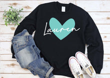Load image into Gallery viewer, Personalised Heart Design T-shirt/Sweatshirt/Hoody