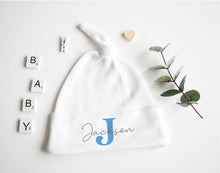 Load image into Gallery viewer, Baby Knotted Hat - Blue Design