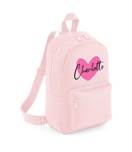 Load image into Gallery viewer, Pink Love heart and Name Bag