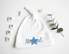 Load image into Gallery viewer, Baby Knotted Hat - Blue Design